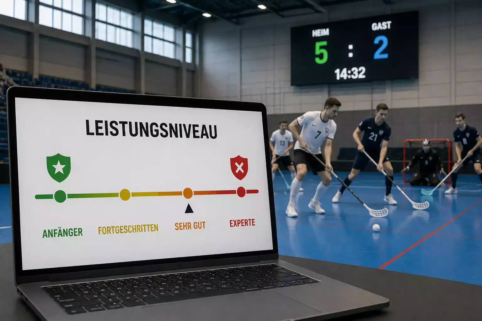 Schlichte Skala zeigt die Stufen eines asiatischen Handicaps im Unihockey