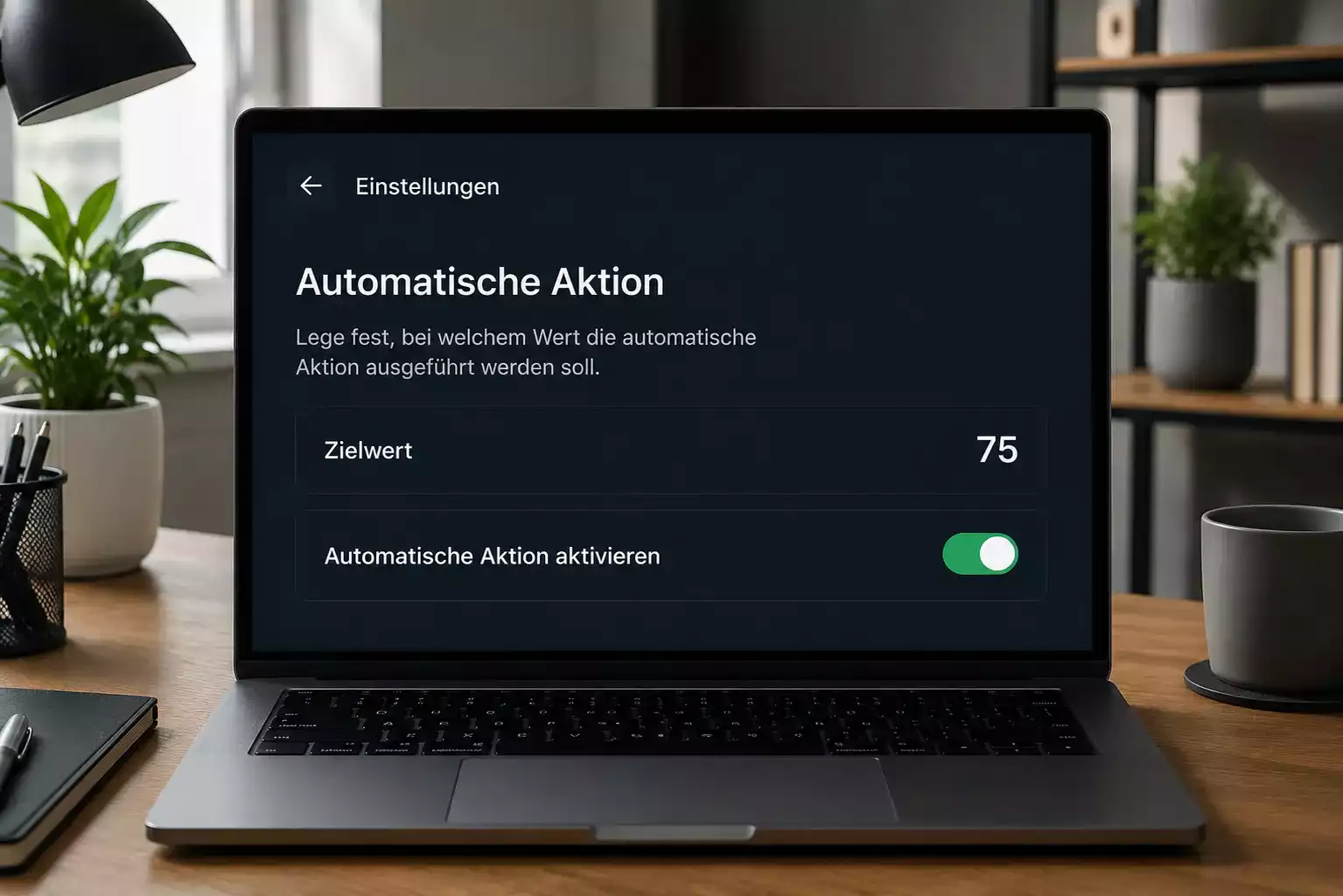 Einstellungsbildschirm für einen automatischen Cash-Out-Wert in einer Wett-App