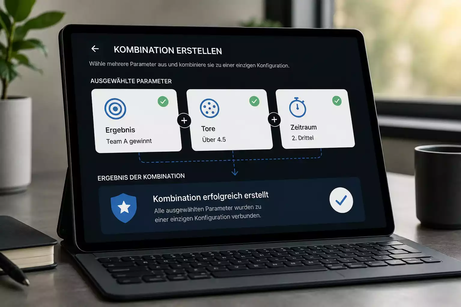 Mehrere ausgewählte Wettoptionen werden zu einer kombinierten Quote zusammengefügt