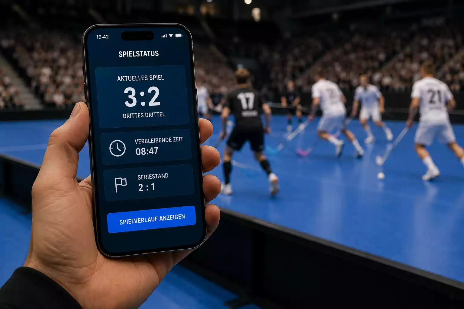 Wettübersicht zu einer Unihockey-Finalrunde auf dem Smartphone