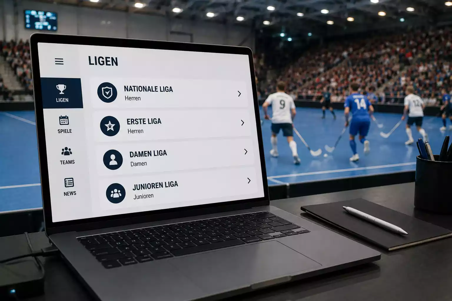 Übersicht verschiedener Unihockey-Ligen im legalen Wettangebot auf dem Bildschirm