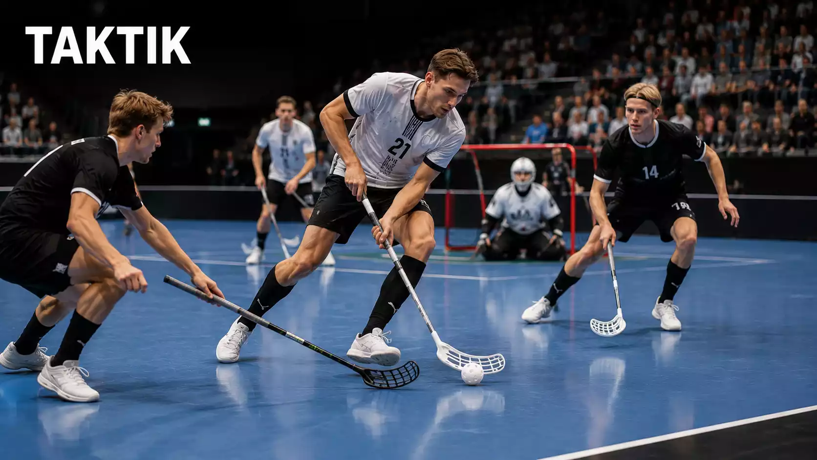 Spielszene aus einem Unihockey-Spiel als Grundlage einer Werteinschätzung