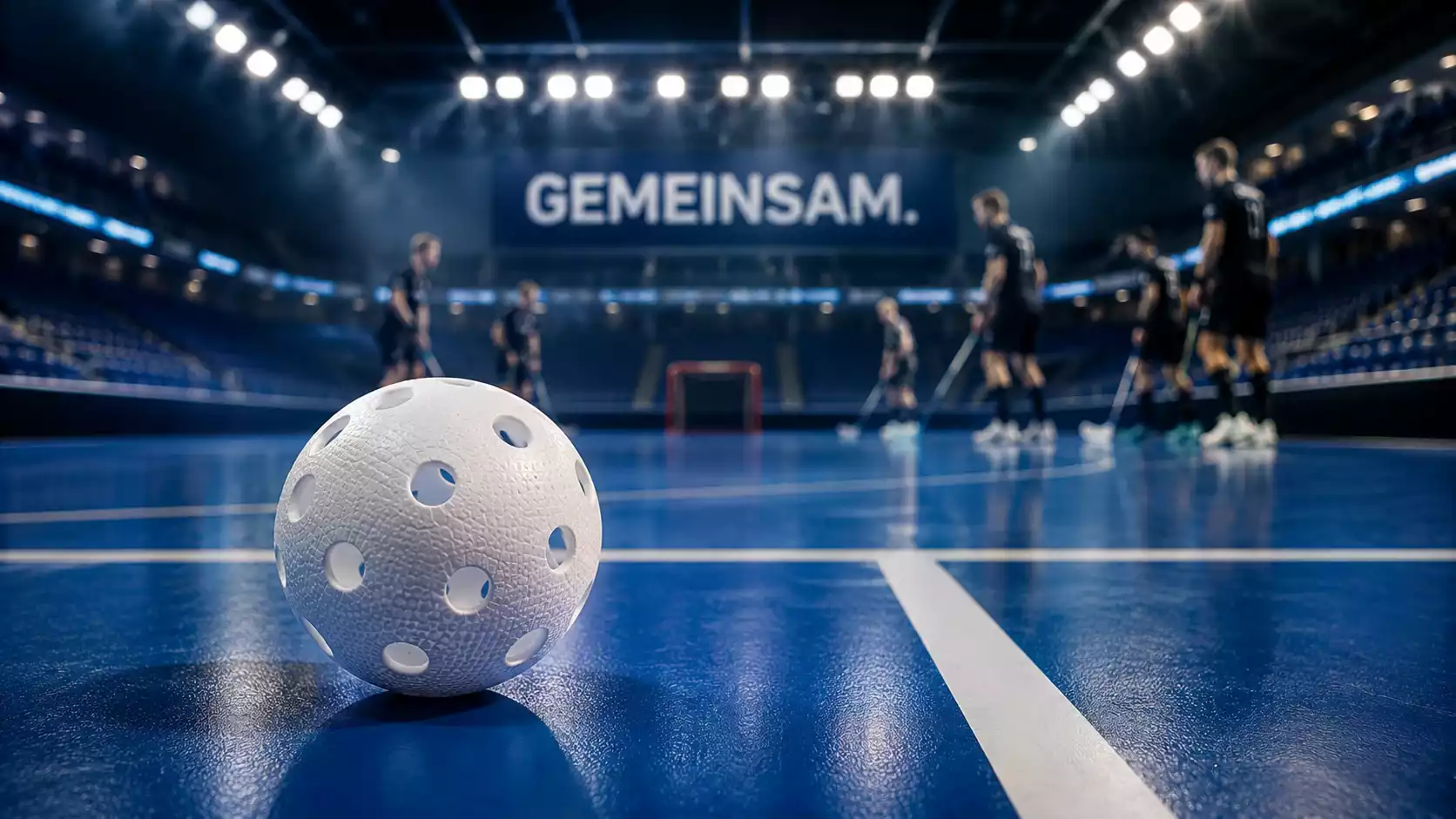 Person studiert auf einem Tablet die Quotenübersicht zu einem laufenden Unihockey-Spiel