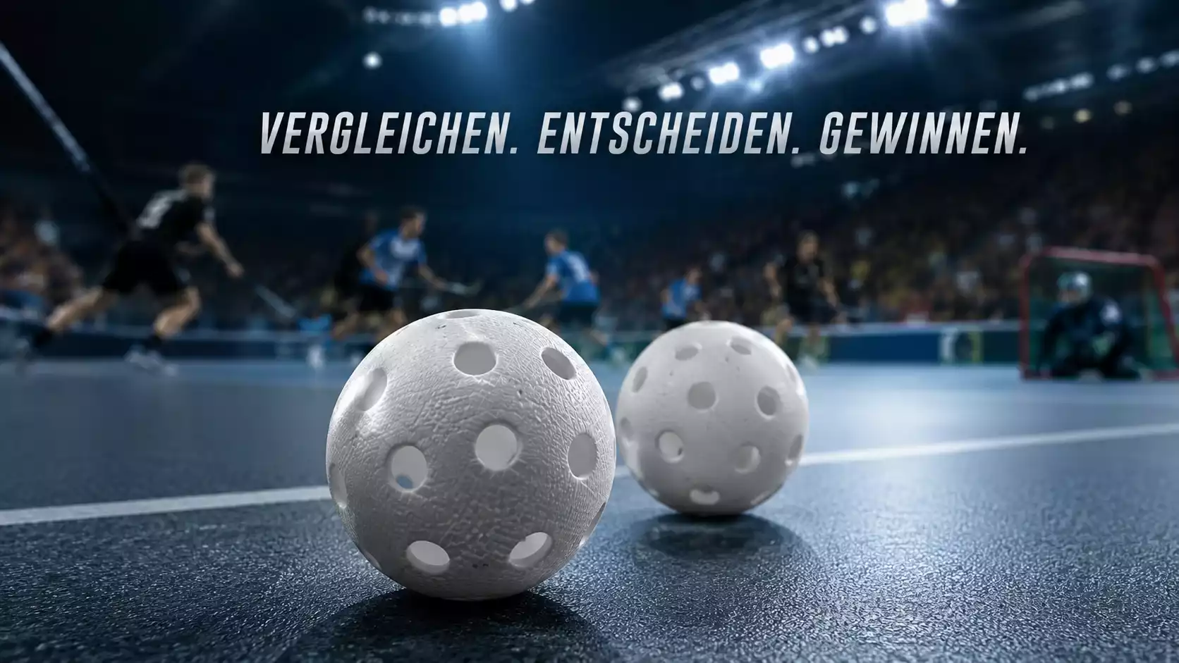 Zwei Bildschirme nebeneinander zeigen unterschiedliche Quoten zum selben Unihockey-Spiel