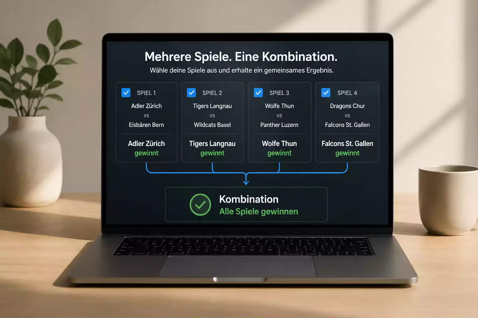Mehrere Einzelquoten werden auf einem Wettschein zu einer Gesamtquote multipliziert