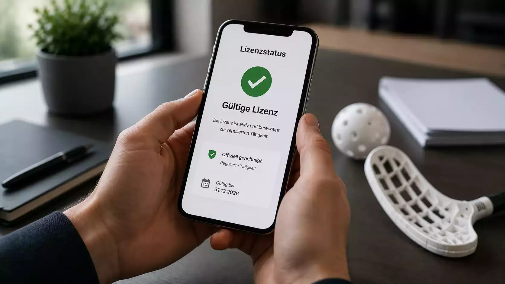 Wettender prüft am Smartphone, ob ein Anbieter lizenziert ist