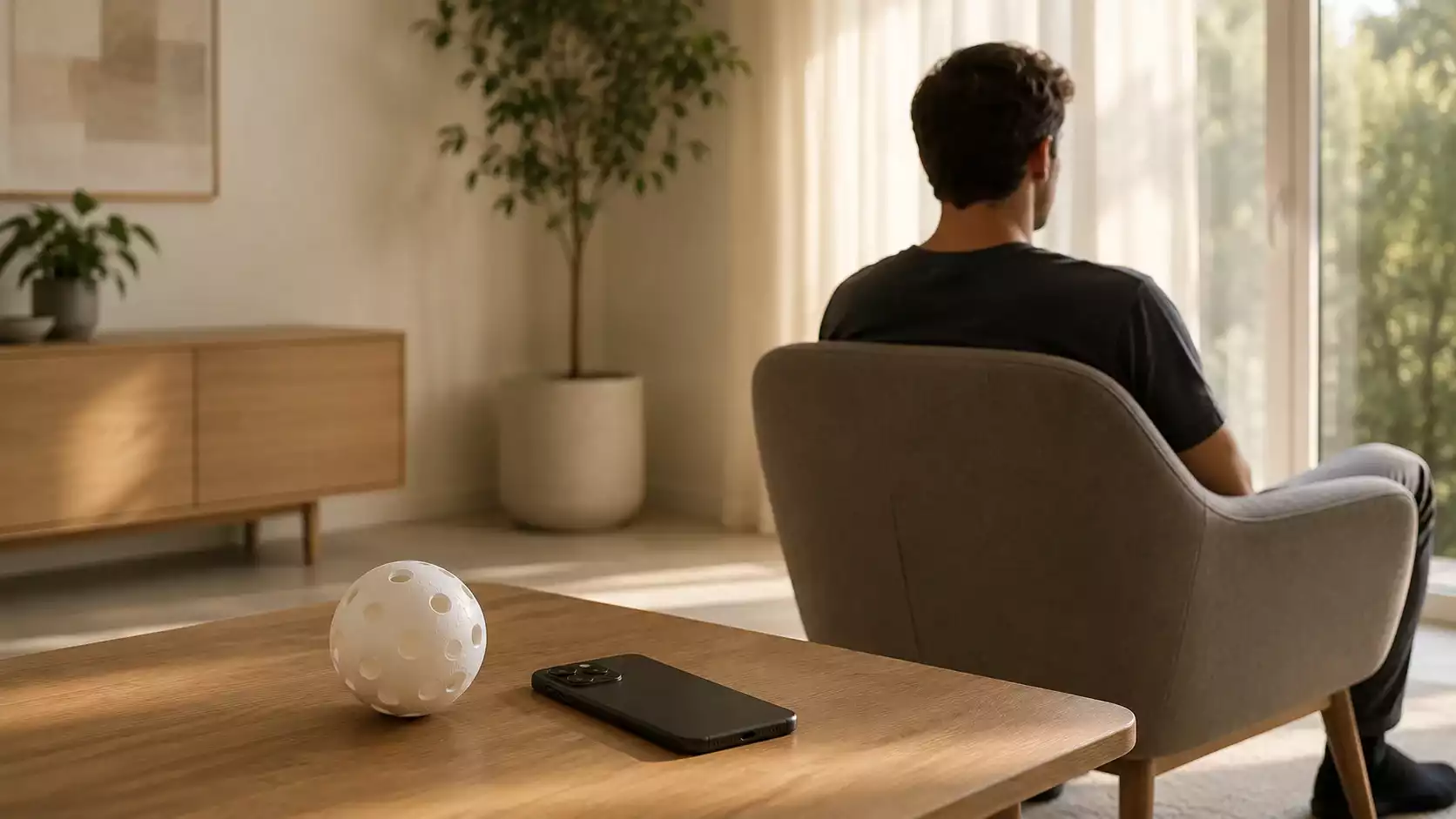 Person macht bewusst eine Pause vom Wetten und legt das Smartphone beiseite als Zeichen für Selbstkontrolle