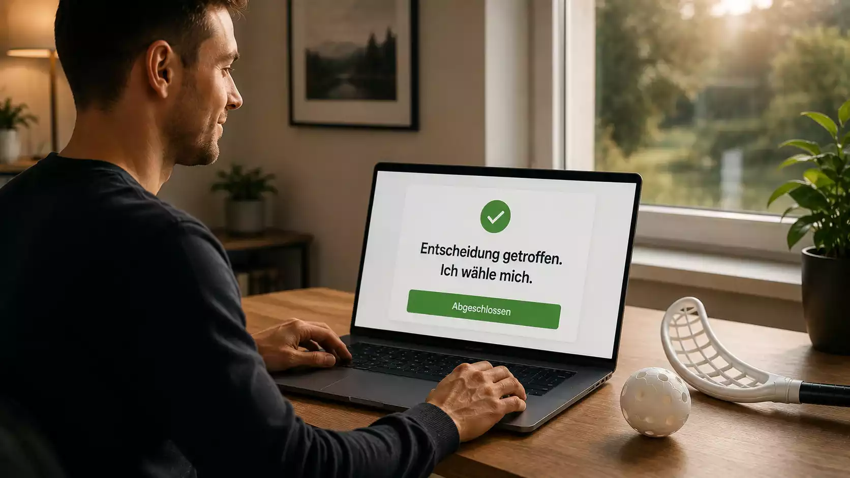 Nutzer beantragt am Laptop eine freiwillige Selbstsperre