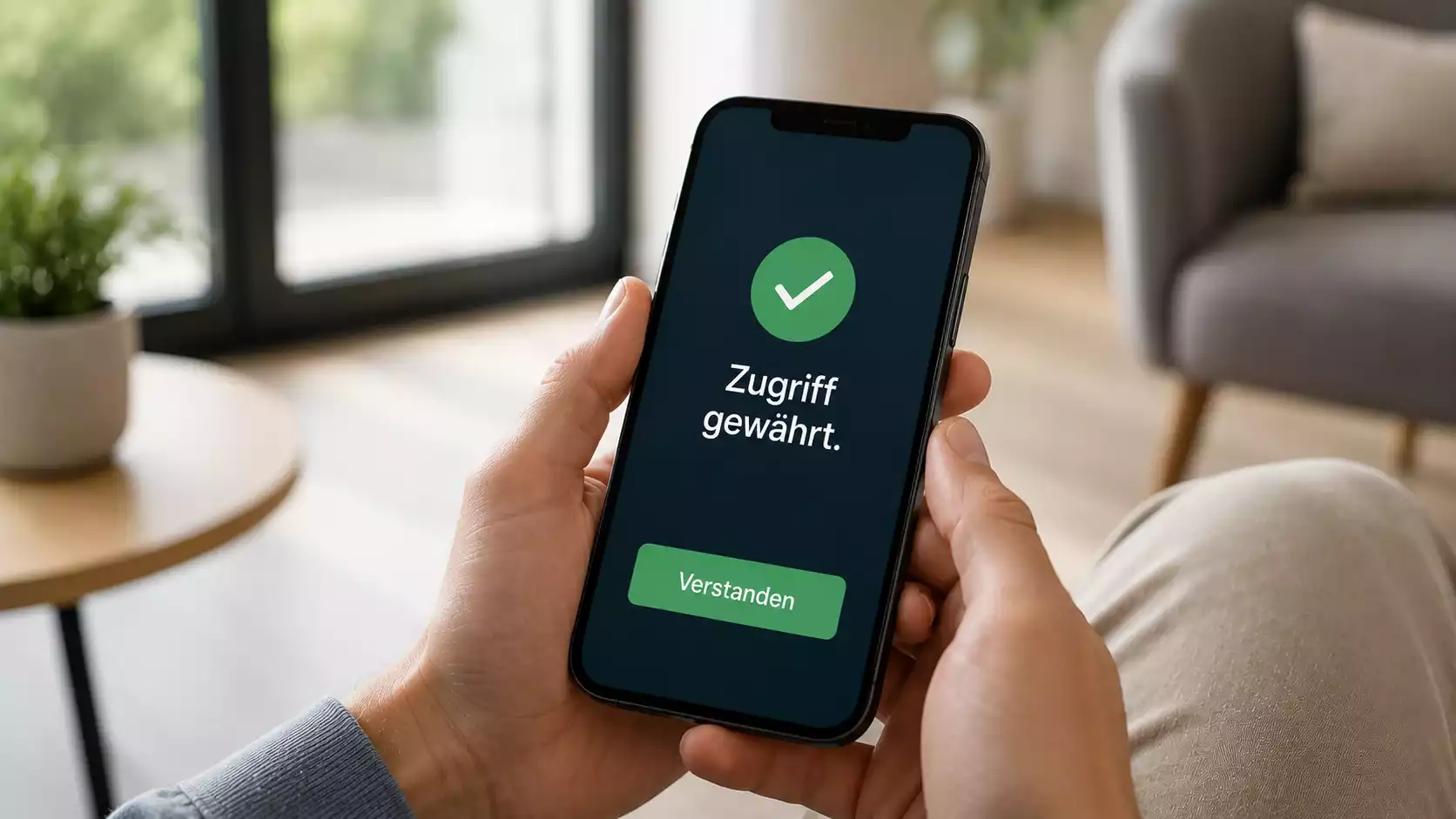 Person wählt am Smartphone bewusst einen lizenzierten Schweizer Anbieter