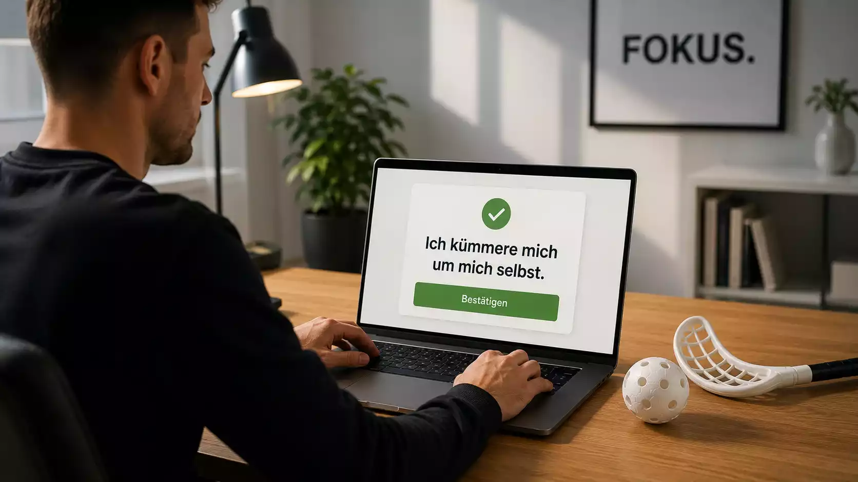 Person trägt sich am Bildschirm in ein Schutzregister ein