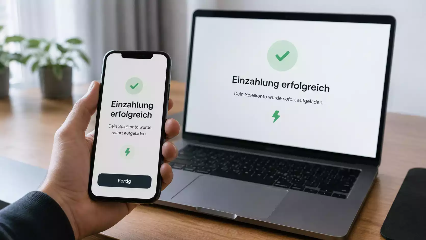 Schnelle mobile Einzahlung auf ein Wettkonto über das Smartphone