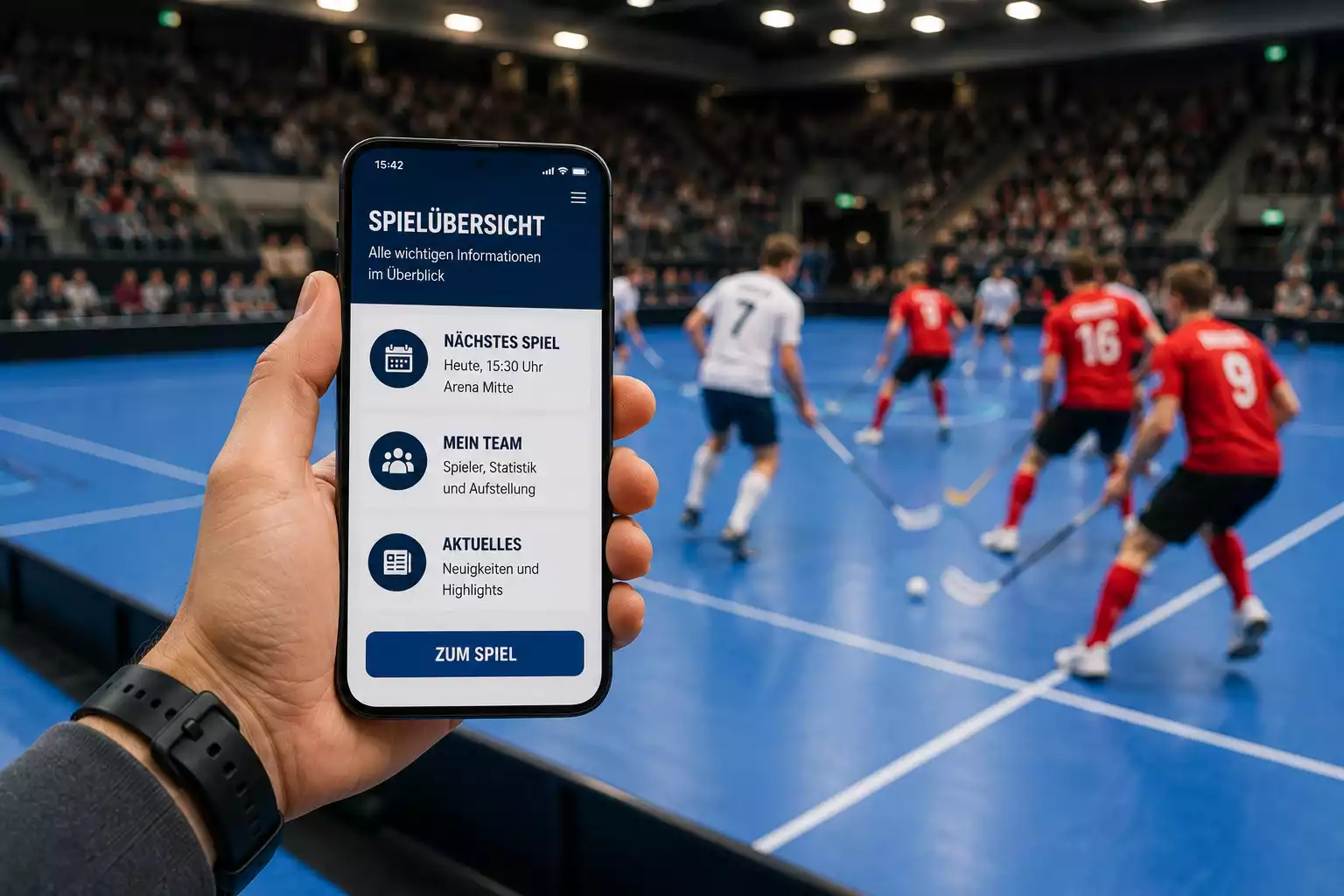 Auswahl der Wettmärkte zu einem Schweizer Unihockey-Spiel auf dem Smartphone