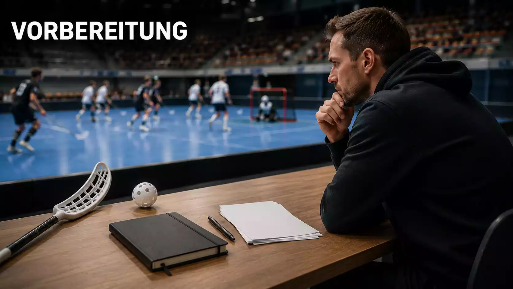 Notizen und Beobachtungen zu einem Unihockey-Spiel auf einem Block