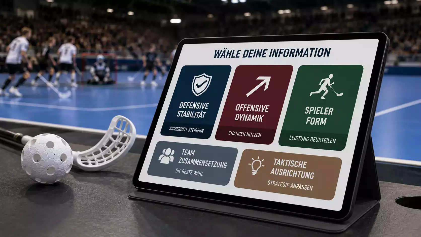 Auswahl verschiedener Wettmärkte zu einem Unihockey-Spiel auf dem Tablet